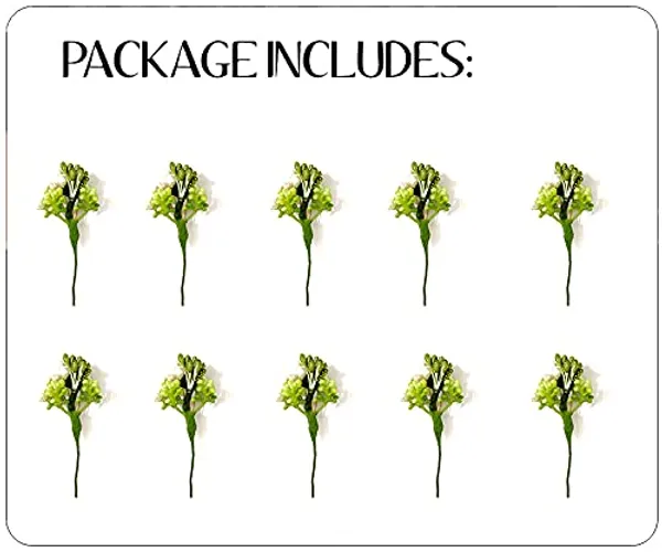 Pack_of_10_Green_Artificial_Round_Shape_Small_Flower_With_Mogra_Hair_Pin_Accessories_For_Women