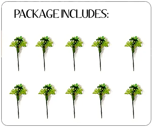 Pack_of_10_Light_Green_Artificial_Round_Shape_Small_Flower_With_Mogra_Hair_Pin_Accessories_For_Women