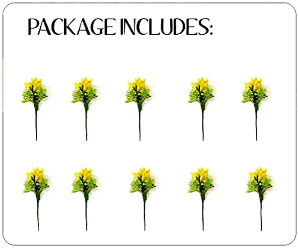 Pack_of_10_Yellow_Artificial_Round_Shape_Small_Flower_With_Mogra_Hair_Pin_Accessories_For_Women