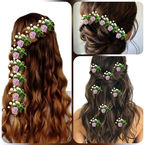 Pack_of_8_Baby_Pink_Artificial_Rose_Flower_With_Mogra_Hair_Pin_Accessories_For_Women