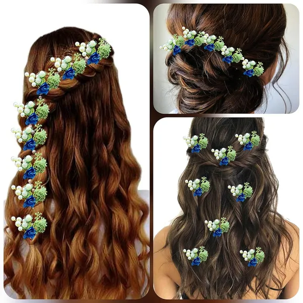 Pack_of_8_Blue_Artificial_Rose_Flower_With_Mogra_Hair_Pin_Accessories_For_Women