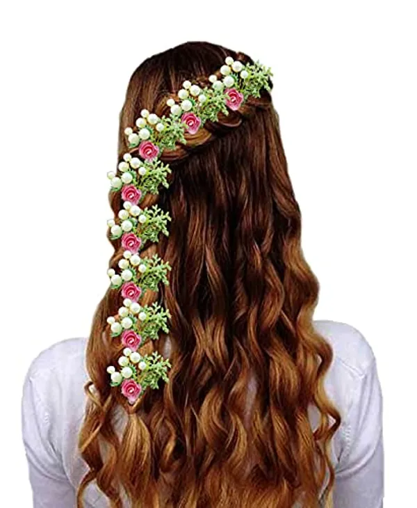 Pack_of_8_Peach_Artificial_Rose_Flower_With_Mogra_Hair_Pin_Accessories_For_Women