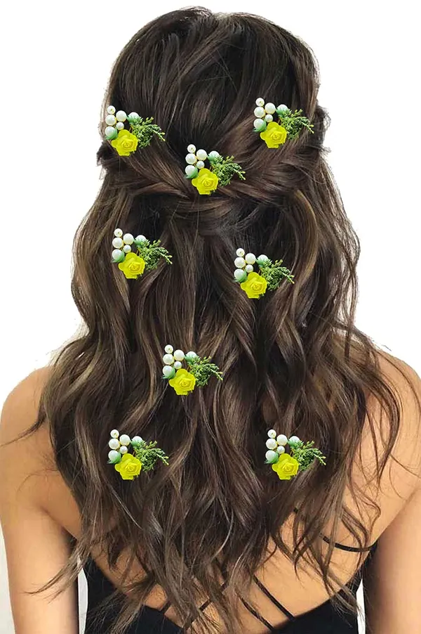 Pack_of_8_Yellow_Artificial_Rose_Flower_With_Mogra_Hair_Pin_Accessories_For_Women