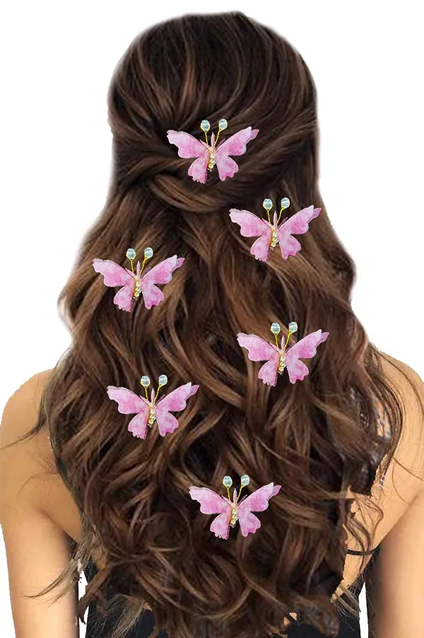 Pack_of_6_Baby_Pink_Artificial_Butterfly_Hair_Pin_For__And_Women_Pins