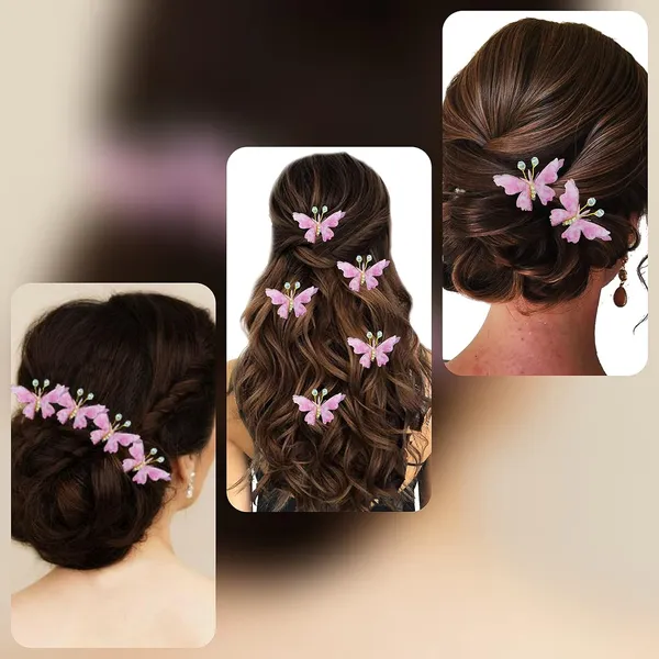 Pack_of_6_Baby_Pink_Artificial_Butterfly_Hair_Pin_For__And_Women_Pins