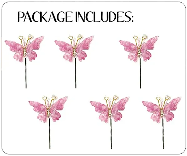 Pack_of_6_Baby_Pink_Artificial_Butterfly_Hair_Pin_For__And_Women_Pins