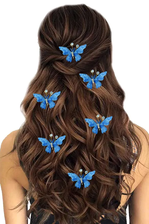 Pack_of_6_Blue_Artificial_Butterfly_Hair_Pin_For__And_Women_Pins