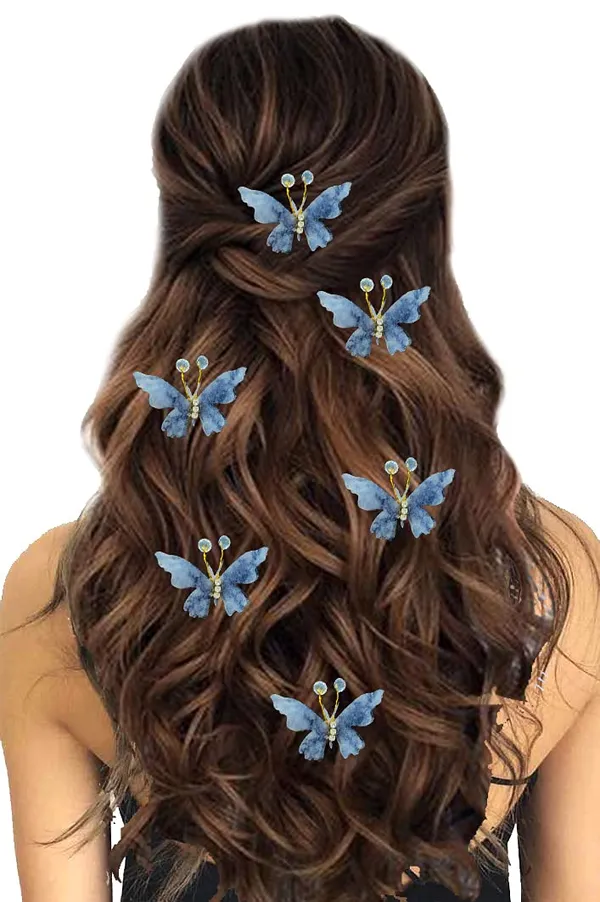 Pack_of_6_Grey_Artificial_Butterfly_Hair_Pin_For__And_Women_Pins