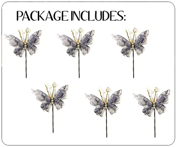 Pack_of_6_Grey_Artificial_Butterfly_Hair_Pin_For__And_Women_Pins