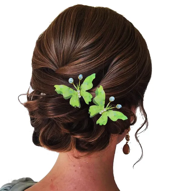 Pack_of_6_Light_Green_Artificial_Butterfly_Hair_Pin_For__And_Women_Pins