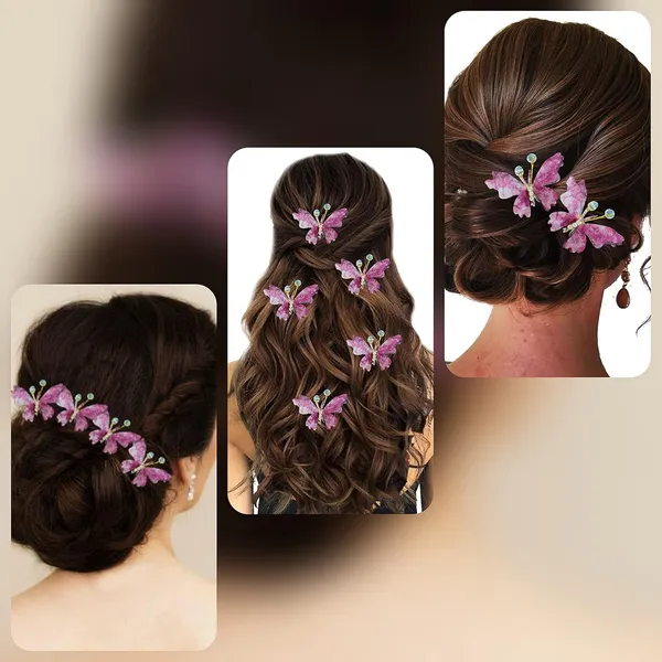 Pack_of_6_Maroon_Artificial_Butterfly_Hair_Pin_For__And_Women_Pins