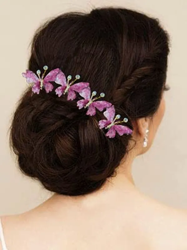 Pack_of_6_Maroon_Artificial_Butterfly_Hair_Pin_For__And_Women_Pins