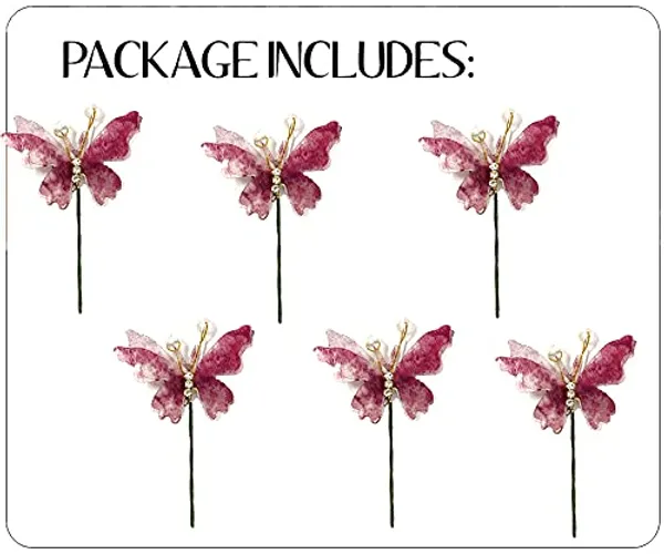 Pack_of_6_Maroon_Artificial_Butterfly_Hair_Pin_For__And_Women_Pins