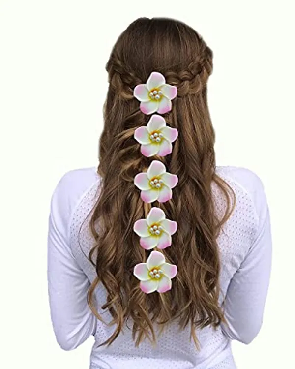 Pack_of_5_Baby_Pink_Women_Artificial_Frangipani_Hair_Accessories_And_Juda_Pin__Pins