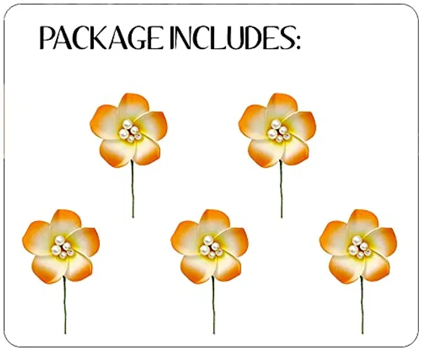 Pack_of_5_Orange_Women_Artificial_Frangipani_Hair_Accessories_And_Juda_Pin__Pins