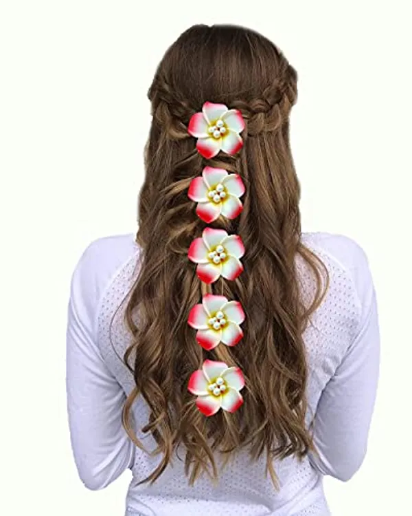Pack_of_5_Red_Women_Artificial_Frangipani_Hair_Accessories_And_Juda_Pin__Pins