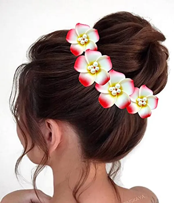 Pack_of_5_Red_Women_Artificial_Frangipani_Hair_Accessories_And_Juda_Pin__Pins