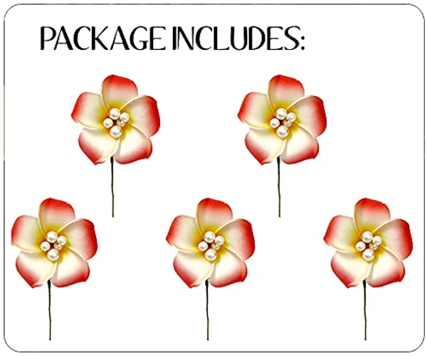 Pack_of_5_Red_Women_Artificial_Frangipani_Hair_Accessories_And_Juda_Pin__Pins