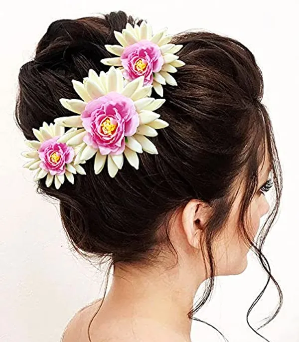 Baby_Pink_Artificial_Rose_With_Jasmine_Flower_Hair_Pin_For_Women_&_Girls_(14_X_8_X_4_Cm)