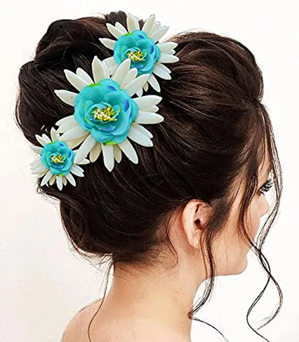 Blue_Artificial_Rose_With_Jasmine_Flower_Hair_Pin_For_Women_&_Girls_(14_X_8_X_4_Cm)