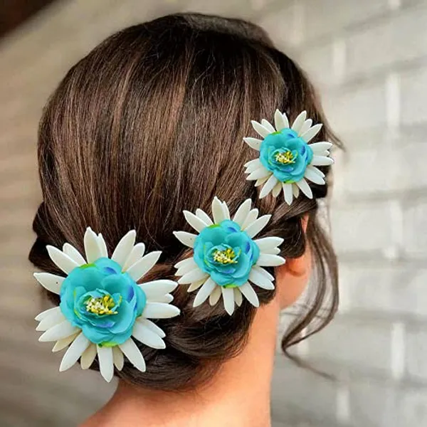 Blue_Artificial_Rose_With_Jasmine_Flower_Hair_Pin_For_Women_&_Girls_(14_X_8_X_4_Cm)