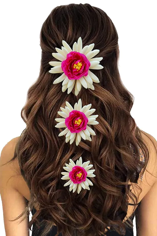 Dark_Pink_Artificial_Rose_With_Jasmine_Flower_Hair_Pin_For_Women_&_Girls_(14_X_8_X_4_Cm)