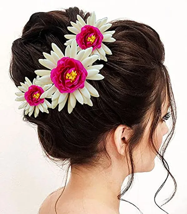Dark_Pink_Artificial_Rose_With_Jasmine_Flower_Hair_Pin_For_Women_&_Girls_(14_X_8_X_4_Cm)