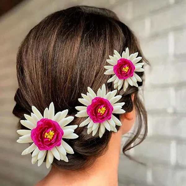 Dark_Pink_Artificial_Rose_With_Jasmine_Flower_Hair_Pin_For_Women_&_Girls_(14_X_8_X_4_Cm)