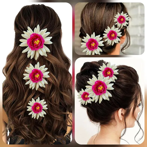 Dark_Pink_Artificial_Rose_With_Jasmine_Flower_Hair_Pin_For_Women_&_Girls_(14_X_8_X_4_Cm)
