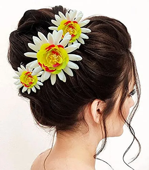 Red_&_Yellow_Artificial_Rose_With_Jasmine_Flower_Hair_Pin_For_Women_&_Girls_(14_X_8_X_4_Cm)