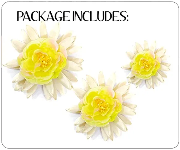 Yellow_Artificial_Rose_With_Jasmine_Flower_Hair_Pin_For_Women_&_Girls_(14_X_8_X_4_Cm)