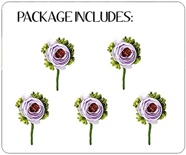 Pack_of_5_Purple_Artificial_Rose_Flower_Hair_Pin_For_Women__Pins