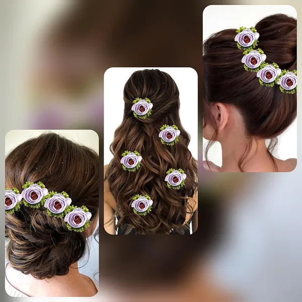 Pack_of_5_Purple_Artificial_Rose_Flower_Hair_Pin_For_Women__Pins