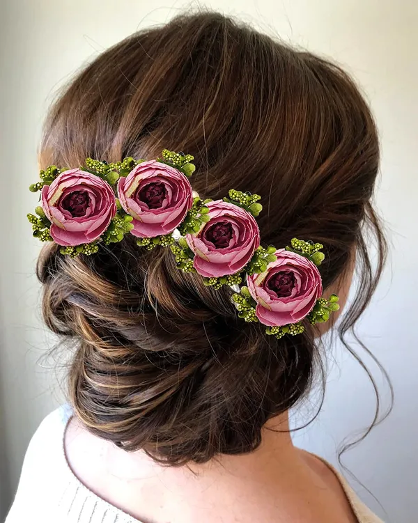 Pack_of_5_Wine_Artificial_Rose_Flower_Hair_Pin_For_Women__Pins