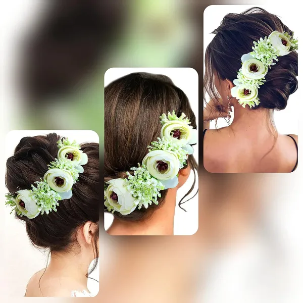 Cream_Artificial_Rose_With_Lavender_Flower_Hair_Vein_For_Women_(14_X_8_X_1_Cm)