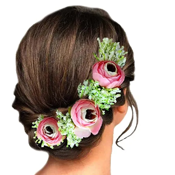 Baby_Pink_Artificial_Rose_With_Lavender_Flower_Hair_Vein_For_Women_(14_X_8_X_1_Cm)