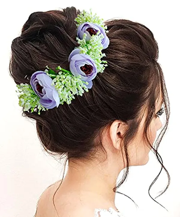 Purple_Artificial_Rose_With_Lavender_Flower_Hair_Vein_For_Women_(14_X_8_X_1_Cm)