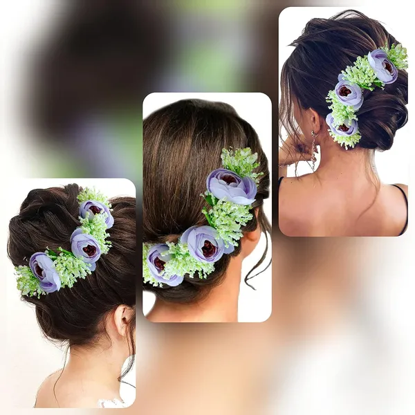 Purple_Artificial_Rose_With_Lavender_Flower_Hair_Vein_For_Women_(14_X_8_X_1_Cm)