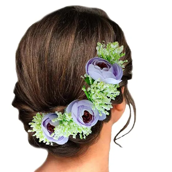 Purple_Artificial_Rose_With_Lavender_Flower_Hair_Vein_For_Women_(14_X_8_X_1_Cm)