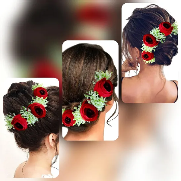 Red_Artificial_Rose_With_Lavender_Flower_Hair_Vein_For_Women_(14_X_8_X_1_Cm)