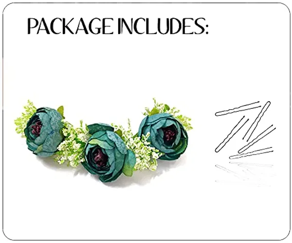 Torquoise_Attractive_Artificial_Rose_With_Lavender_Flower_Bridal_Wedding_Hair_Accessories_For_Women_&_Girls_(14_X_8_X_1_Cm)