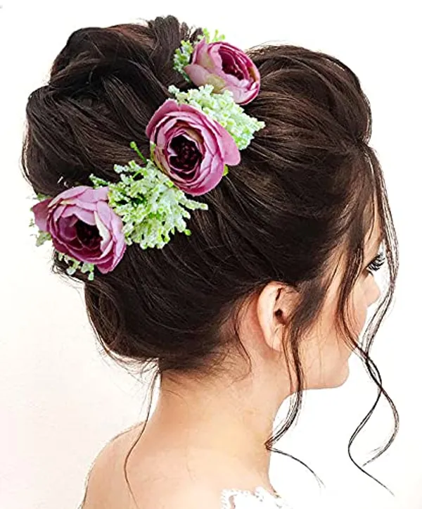 Wine_Artificial_Rose_With_Lavender_Flower_Hair_Vein_For_Women_(14_X_8_X_1_Cm)