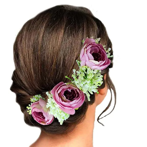 Wine_Artificial_Rose_With_Lavender_Flower_Hair_Vein_For_Women_(14_X_8_X_1_Cm)