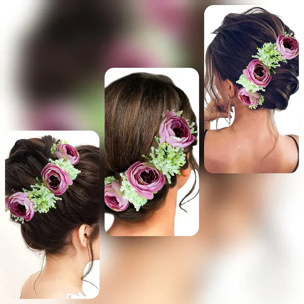 Wine_Artificial_Rose_With_Lavender_Flower_Hair_Vein_For_Women_(14_X_8_X_1_Cm)