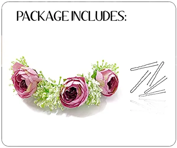 Wine_Artificial_Rose_With_Lavender_Flower_Hair_Vein_For_Women_(14_X_8_X_1_Cm)