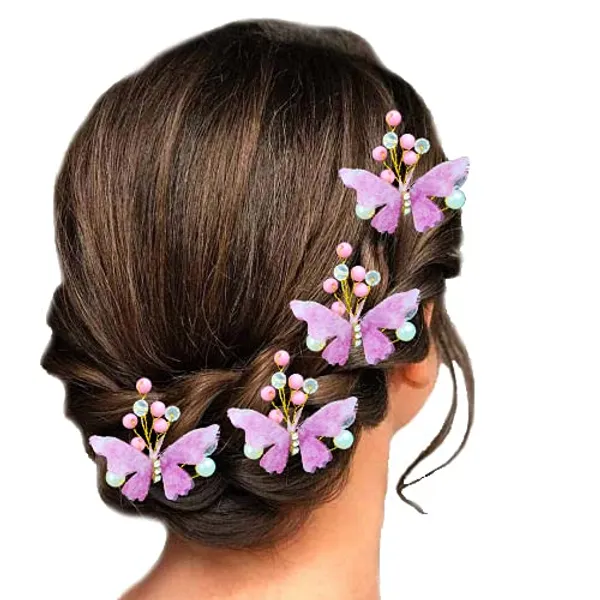 Pack_of_5_Baby_Pink_Butterfly_With_Shiny_Pearl_Hair_Pin_Accessories_For_Women