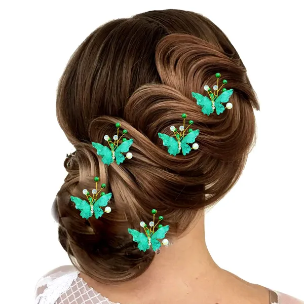 Pack_of_5_Green_Butterfly_With_Shiny_Pearl_Hair_Pin_Accessories_For_Women