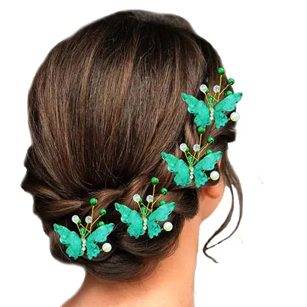 Pack_of_5_Green_Butterfly_With_Shiny_Pearl_Hair_Pin_Accessories_For_Women