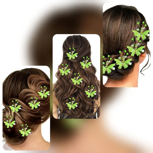 Pack_of_5_Light_Green_Butterfly_With_Shiny_Pearl_Hair_Pin_Accessories_For_Women