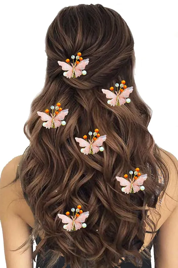 Pack_of_5_Peach_Butterfly_With_Shiny_Pearl_Hair_Pin_Accessories_For_Women